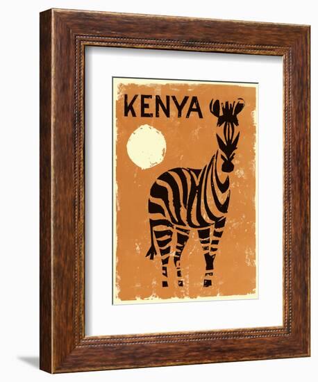 Kenya, Africa - Zebra-Pacifica Island Art-Framed Art Print