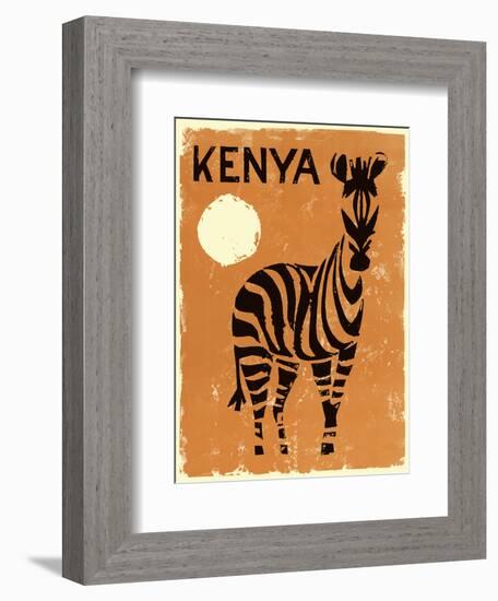 Kenya, Africa - Zebra-Pacifica Island Art-Framed Art Print