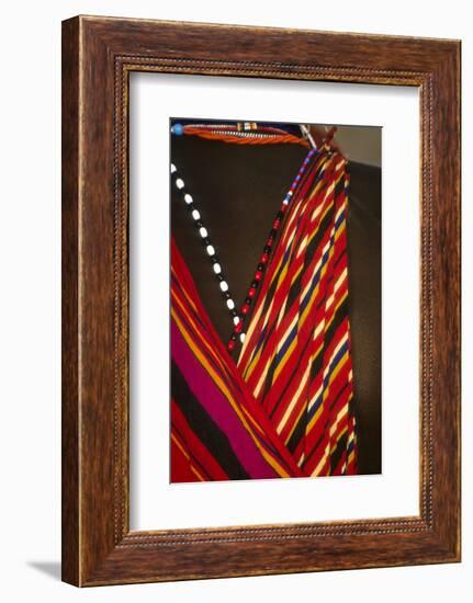 Kenya, Amboseli National Park, detail of Maasai Moran's clothing-Alison Jones-Framed Photographic Print