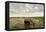 Kenya, Amboseli National Park, Elephants in Wet Grassland in Cloudy Weather-Anthony Asael/Art in All of Us-Framed Premier Image Canvas