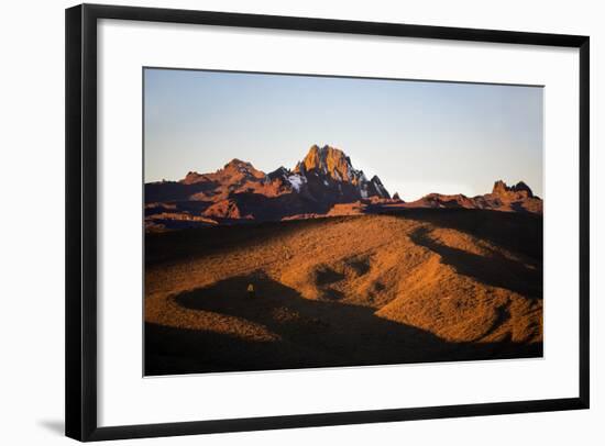 Kenya, Mount Kenya, Rutundu. Mount Kenya at Sunrise from the Northeast.-Nigel Pavitt-Framed Photographic Print