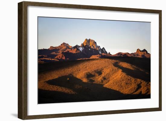 Kenya, Mount Kenya, Rutundu. Mount Kenya at Sunrise from the Northeast.-Nigel Pavitt-Framed Photographic Print