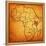 Kenya on Actual Map of Africa-michal812-Framed Stretched Canvas