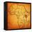 Kenya on Actual Map of Africa-michal812-Framed Stretched Canvas