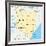 Kenya Political Map-Peter Hermes Furian-Framed Premium Giclee Print