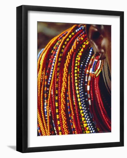 Kenya, Samburu Woman Wearing Decorative Beads-Thomasin Magor-Framed Photographic Print