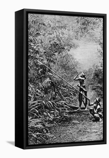 Kenyah Men Hunting for Monkeys with Blowpipes, Borneo, 1922-Charles Hose-Framed Premier Image Canvas