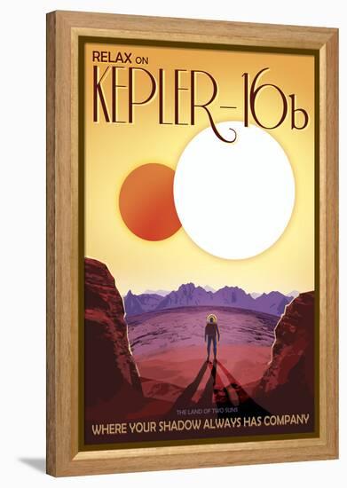 Kepler-16B Orbits a Pair of Stars in This Retro Space Poster-null-Framed Stretched Canvas