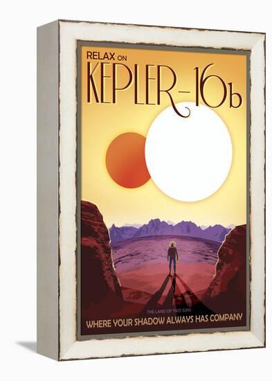 Kepler-16B Orbits a Pair of Stars in This Retro Space Poster-null-Framed Stretched Canvas