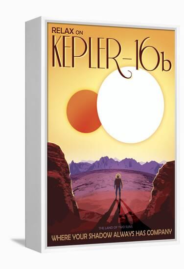 Kepler-16B Orbits a Pair of Stars in This Retro Space Poster-null-Framed Stretched Canvas