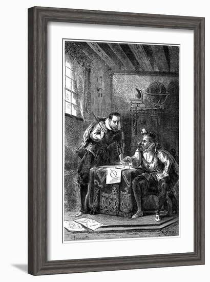 Kepler and Brahe at Work Together (C160), C1870-null-Framed Giclee Print