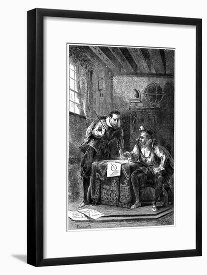 Kepler and Brahe at Work Together (C160), C1870-null-Framed Giclee Print