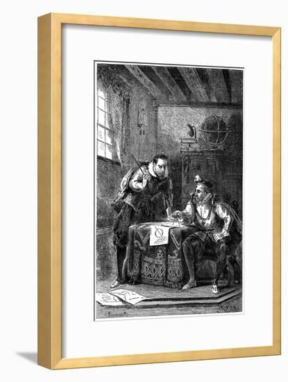 Kepler and Brahe at Work Together (C160), C1870-null-Framed Giclee Print