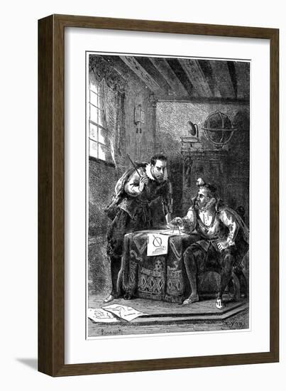 Kepler and Brahe at Work Together (C160), C1870-null-Framed Giclee Print