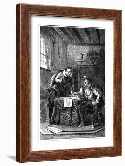 Kepler and Brahe at Work Together (C160), C1870-null-Framed Giclee Print