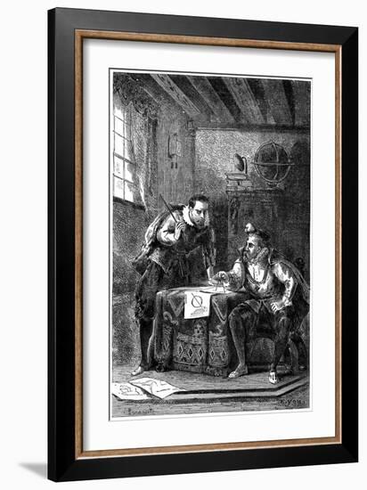 Kepler and Brahe at Work Together (C160), C1870-null-Framed Giclee Print