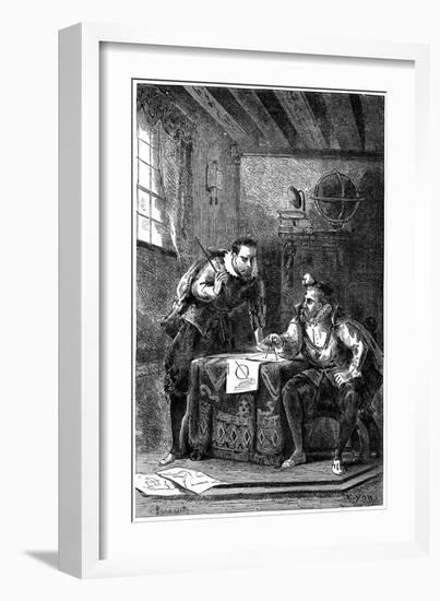 Kepler and Brahe at Work Together (C160), C1870-null-Framed Giclee Print