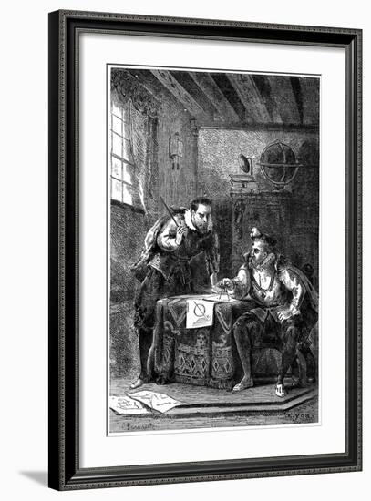 Kepler and Brahe at Work Together (C160), C1870-null-Framed Giclee Print