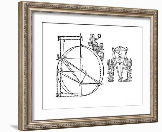 Kepler's Illustration to Explain His Discovery of the Elliptical Orbit of Mars, 1609-null-Framed Giclee Print