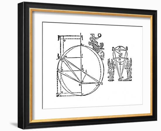 Kepler's Illustration to Explain His Discovery of the Elliptical Orbit of Mars, 1609-null-Framed Giclee Print