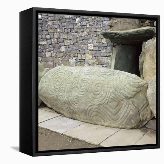 Kerbstone at the entrance to a passage grave, 26th century BC-Unknown-Framed Stretched Canvas