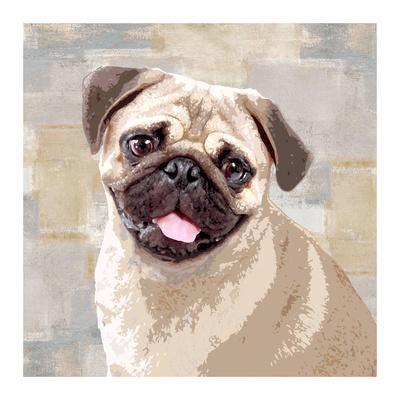 RETRO ART PRINT Pug Snuggler MJ Lew