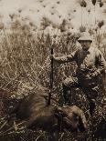 Theodore Roosevelt 26th American President with Hunting Colleague Mr. Tarlton and a Dead Lion-Kermit Roosevelt-Framed Photographic Print