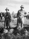 Theodore Roosevelt 26th American President with Hunting Colleague Mr. Tarlton and a Dead Lion-Kermit Roosevelt-Framed Photographic Print