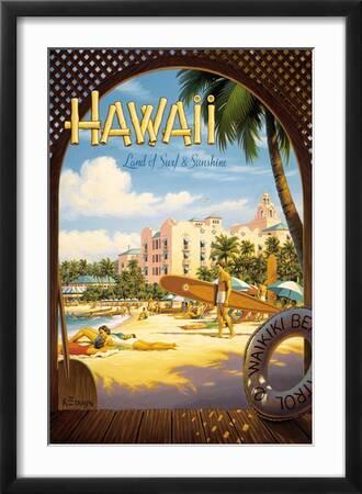 Enseigne Hawaïenne Vintage En étain – Aloha D'Hawaï, 8x12 Pouces, Par Kerne Erickson