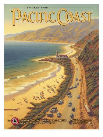 Hermosa Beach 1950 California Vintage Poster Print Retro Travel Seaside Decor
