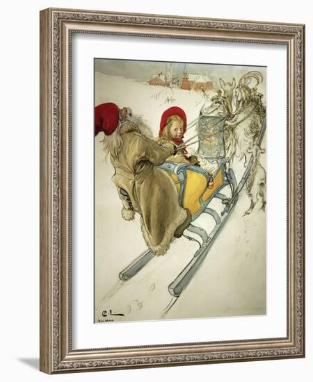 Kersti Sledging, 1901-Carl Larsson-Framed Premium Giclee Print