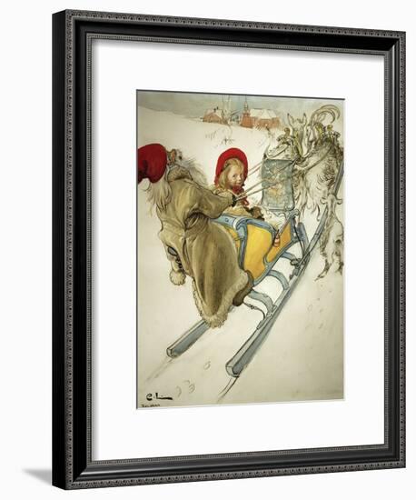 Kersti Sledging, 1901-Carl Larsson-Framed Giclee Print