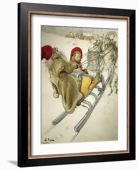 Kersti Sledging, 1901-Carl Larsson-Framed Giclee Print