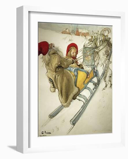 Kersti Sledging, 1901-Carl Larsson-Framed Giclee Print