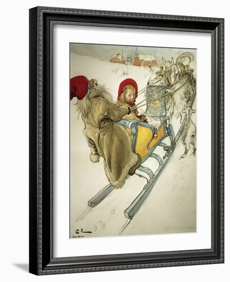 Kersti Sledging, 1901-Carl Larsson-Framed Giclee Print