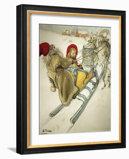 Kersti Sledging, 1901-Carl Larsson-Framed Giclee Print