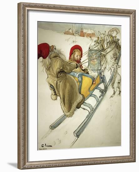 Kersti Sledging, 1901-Carl Larsson-Framed Giclee Print