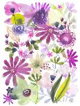 Oh Happy Day Floral - Purple/Green Pattern-Kerstin Stock-Art Print