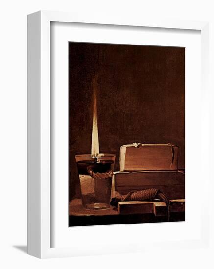 Kerze und Bucher Candlelight Study-Georges de La Tour-Framed Art Print