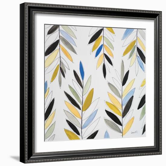 Kesa Leaves in Blue-Lanie Loreth-Framed Art Print