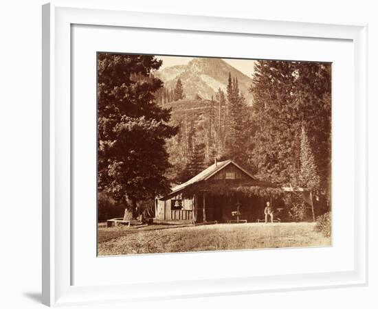 Kessler Peak and Meeks Camp, Big Cottonwood Canyon, Utah, Usa, 1861-75-Carleton Emmons Watkins-Framed Photographic Print