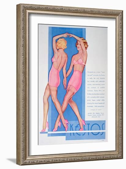 Kestos Lingerie Advert, 1935-null-Framed Giclee Print