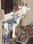 Three Goats and a Wheelbarrow-Kestrel Michaud-Giclee Print