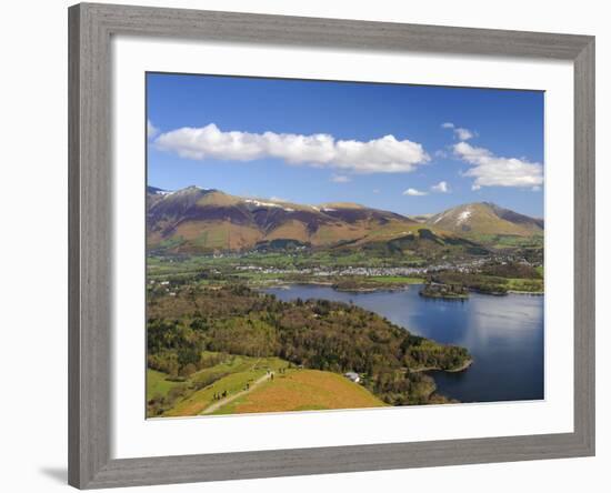 Keswick and Skiddaw Viewed from Catbells, Derwent Water, Lake District Nat'l Park, Cumbria, England-Chris Hepburn-Framed Photographic Print