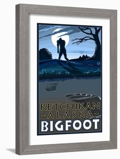 Ketchikan, Alaska - Bigfoot-Lantern Press-Framed Art Print