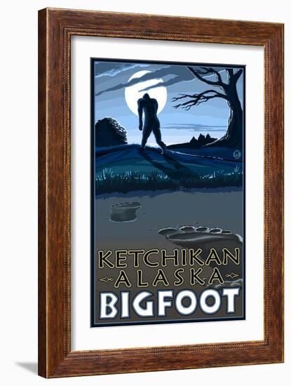 Ketchikan, Alaska - Bigfoot-Lantern Press-Framed Art Print