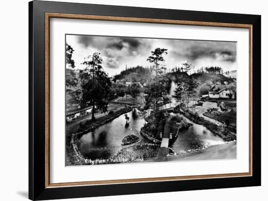 Ketchikan, Alaska - General View of City Park-Lantern Press-Framed Art Print