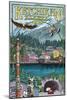 Ketchikan, Alaska Montage, c.2009-Lantern Press-Mounted Art Print