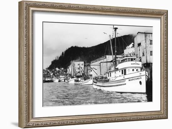 Ketchikan, Alaska View of Seiner Fleet Fishing Boats Photograph - Ketchikan, AK-Lantern Press-Framed Art Print