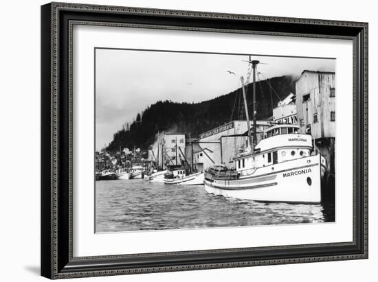 Ketchikan, Alaska View of Seiner Fleet Fishing Boats Photograph - Ketchikan, AK-Lantern Press-Framed Art Print